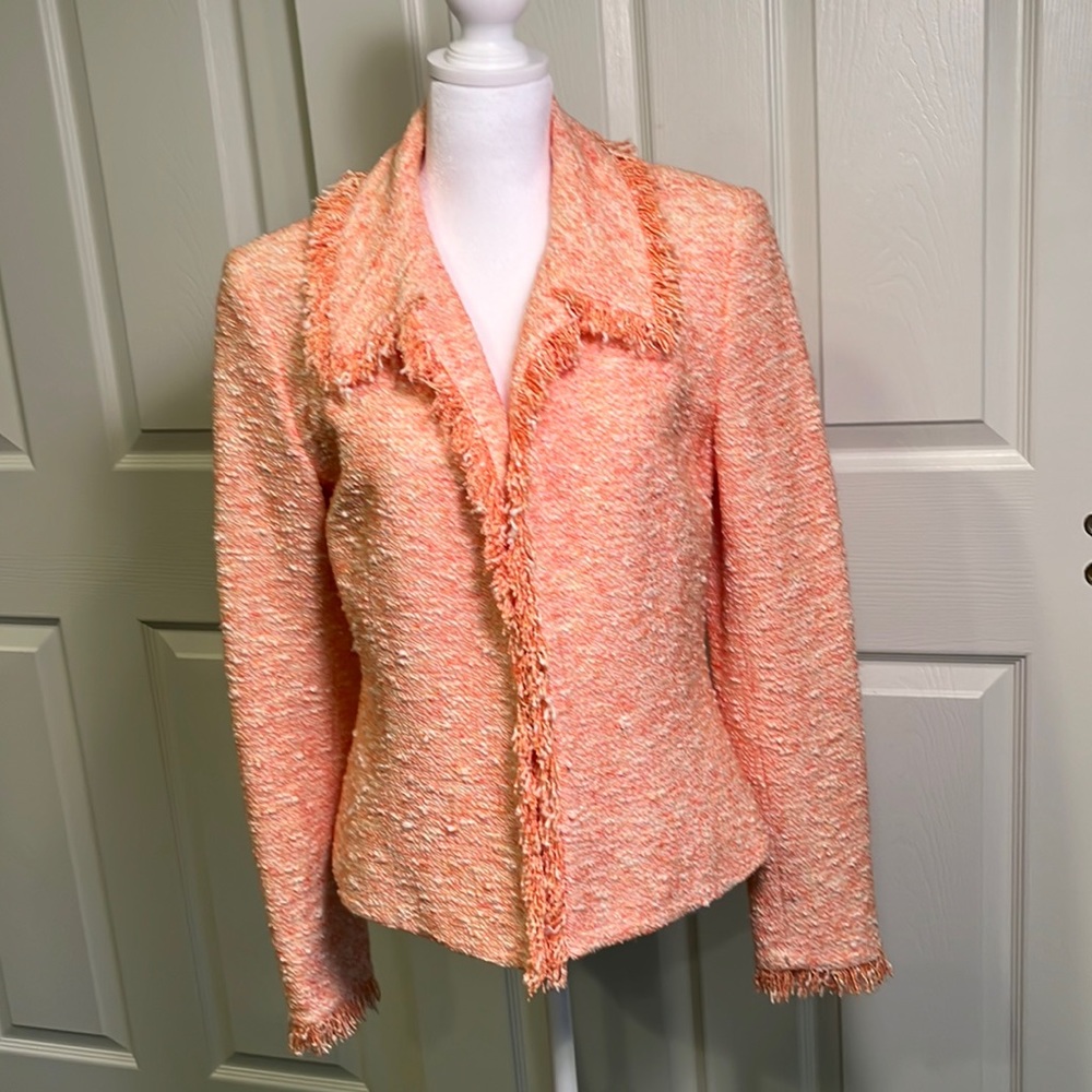 Lovely Orange Boucle Blazer designer Unknown